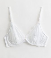 New Look White Lace Diamante Non Padded Underwired Bra